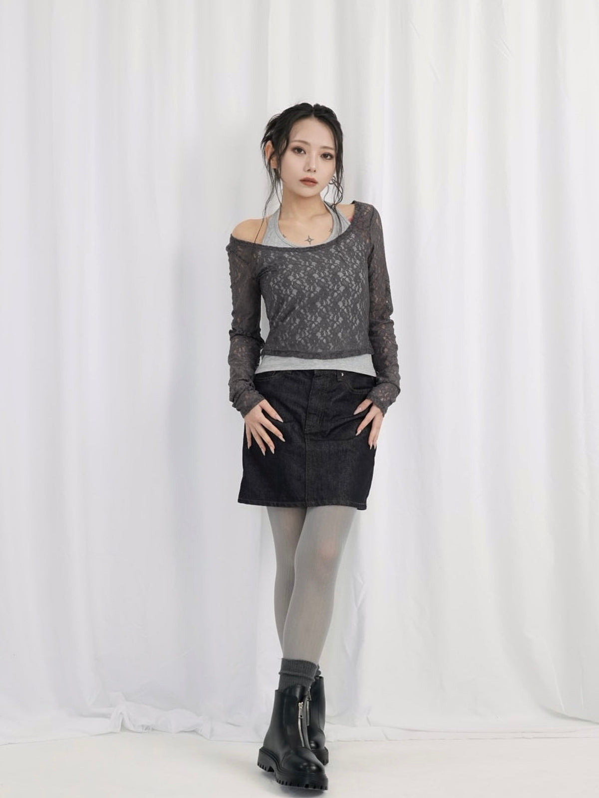 layered lace halter tops