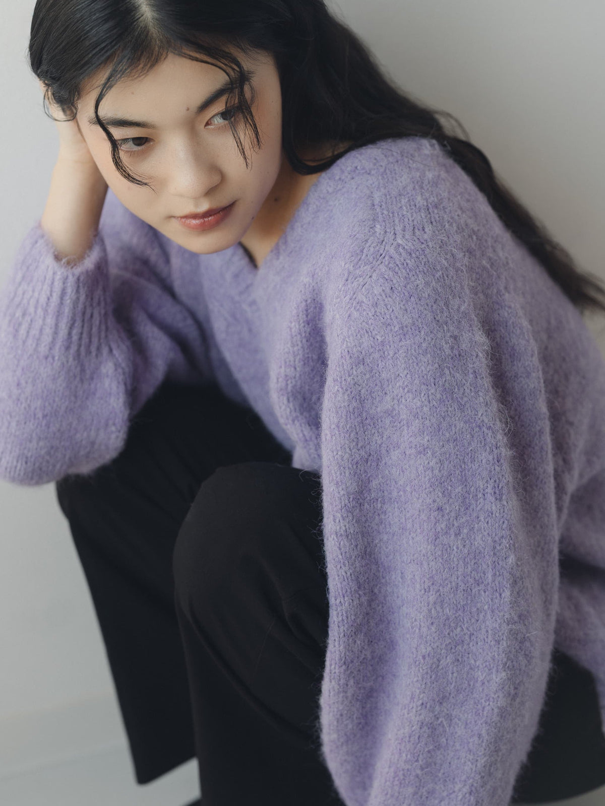 v neck soft knit