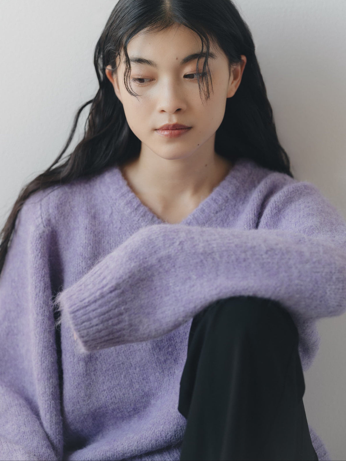 v neck soft knit