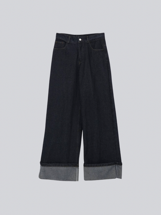 wide leg denim pants