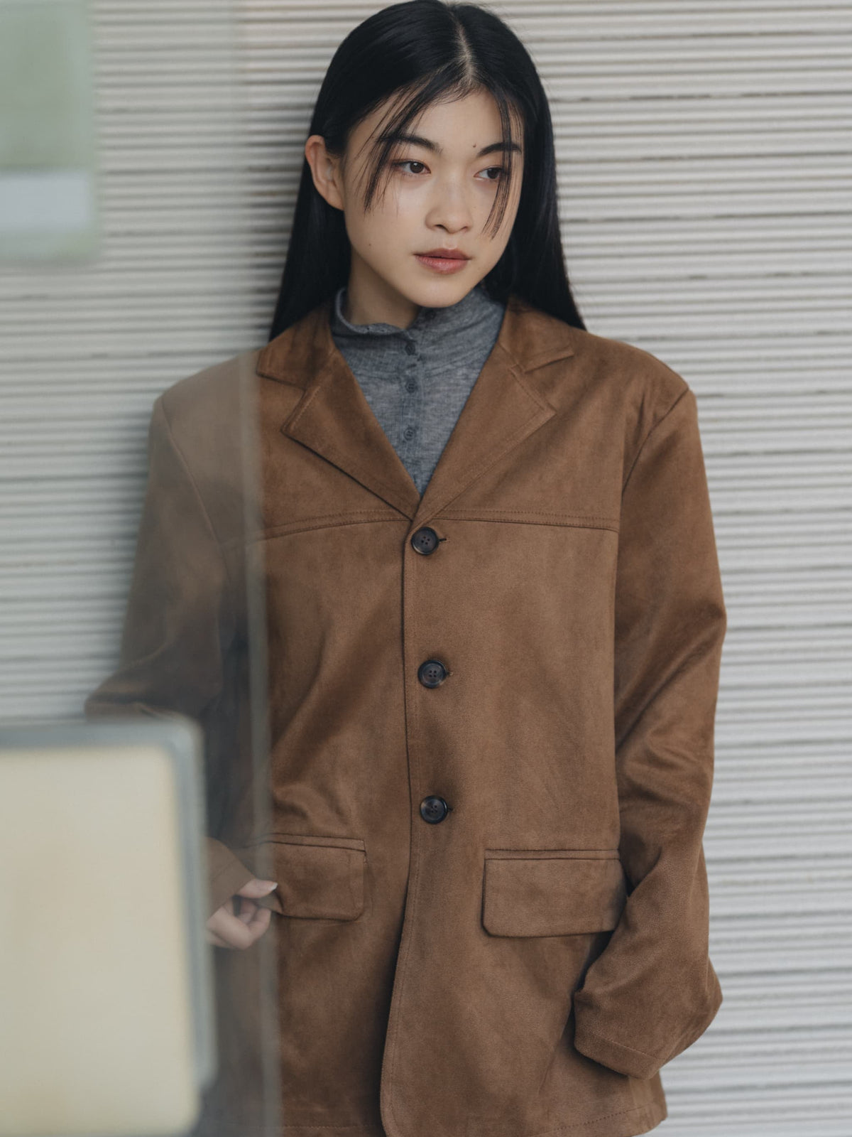 loose suede jacket
