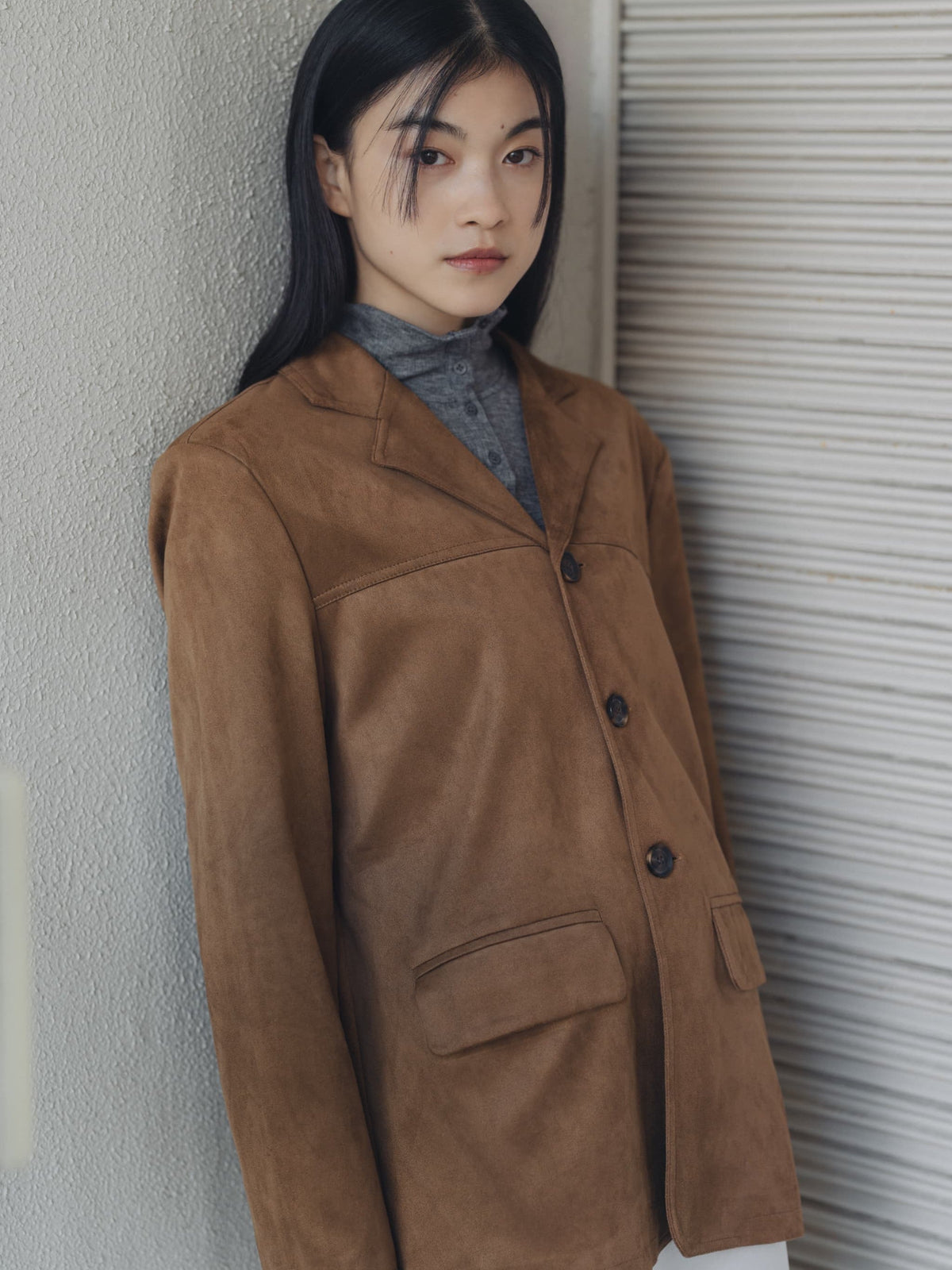 loose suede jacket
