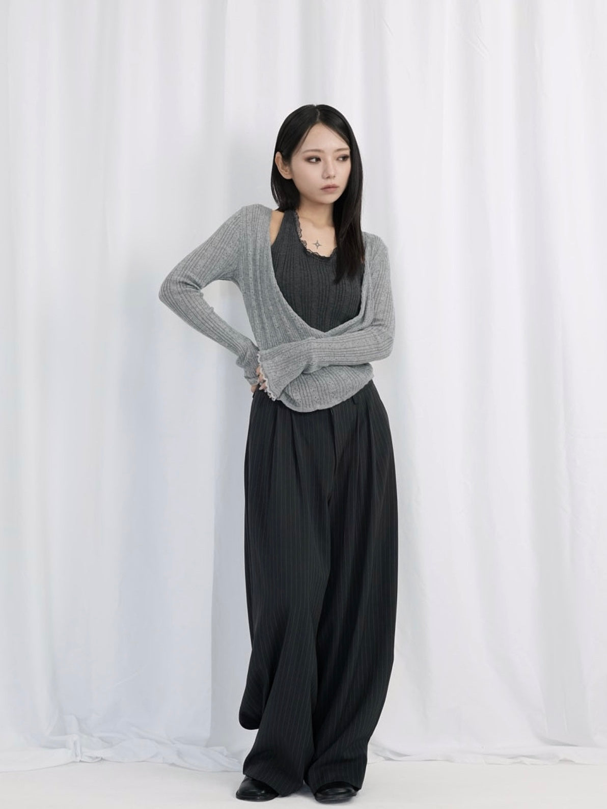 deep v neck cardigan
