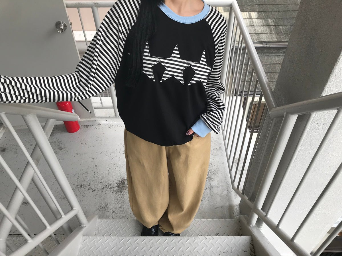 star patch border long tee