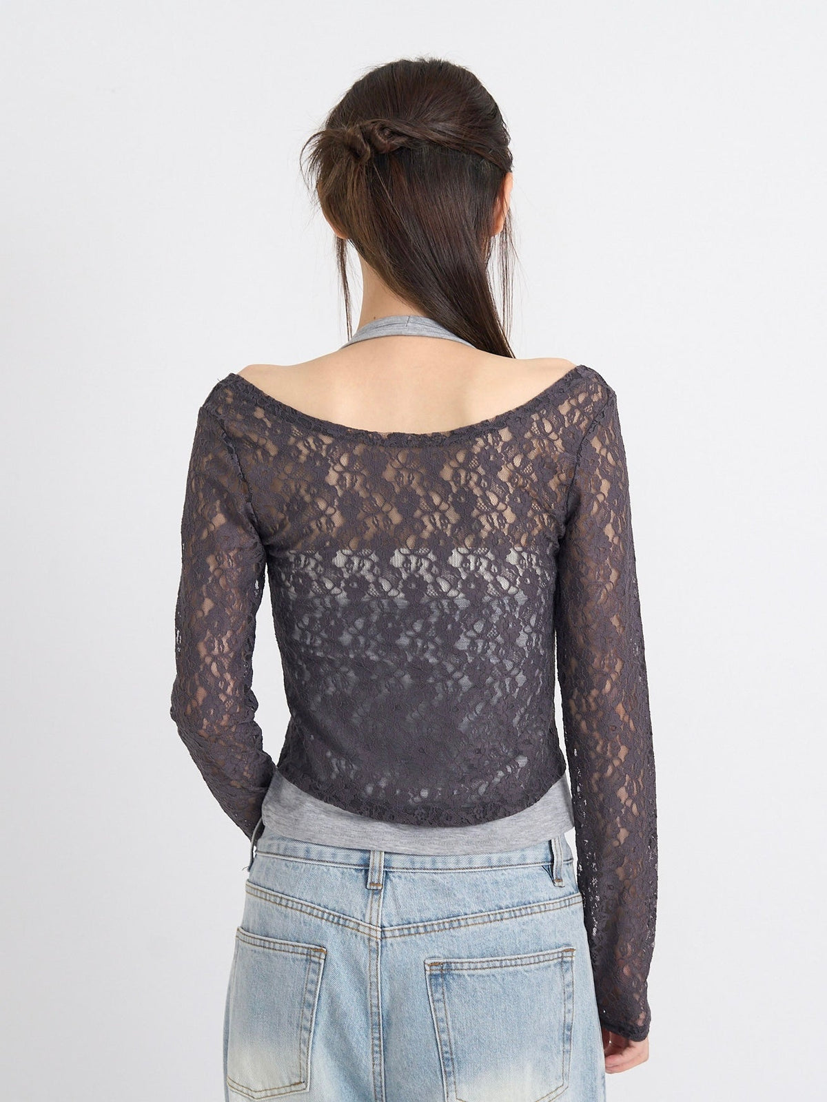 layered lace halter tops