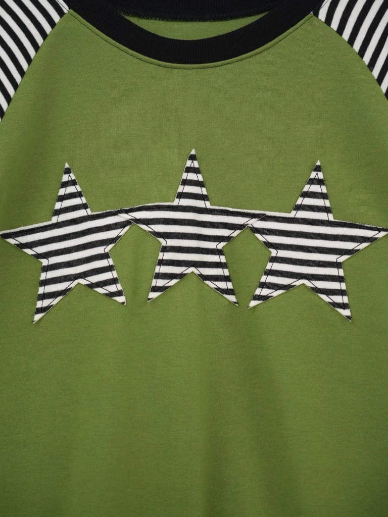 star patch border long tee