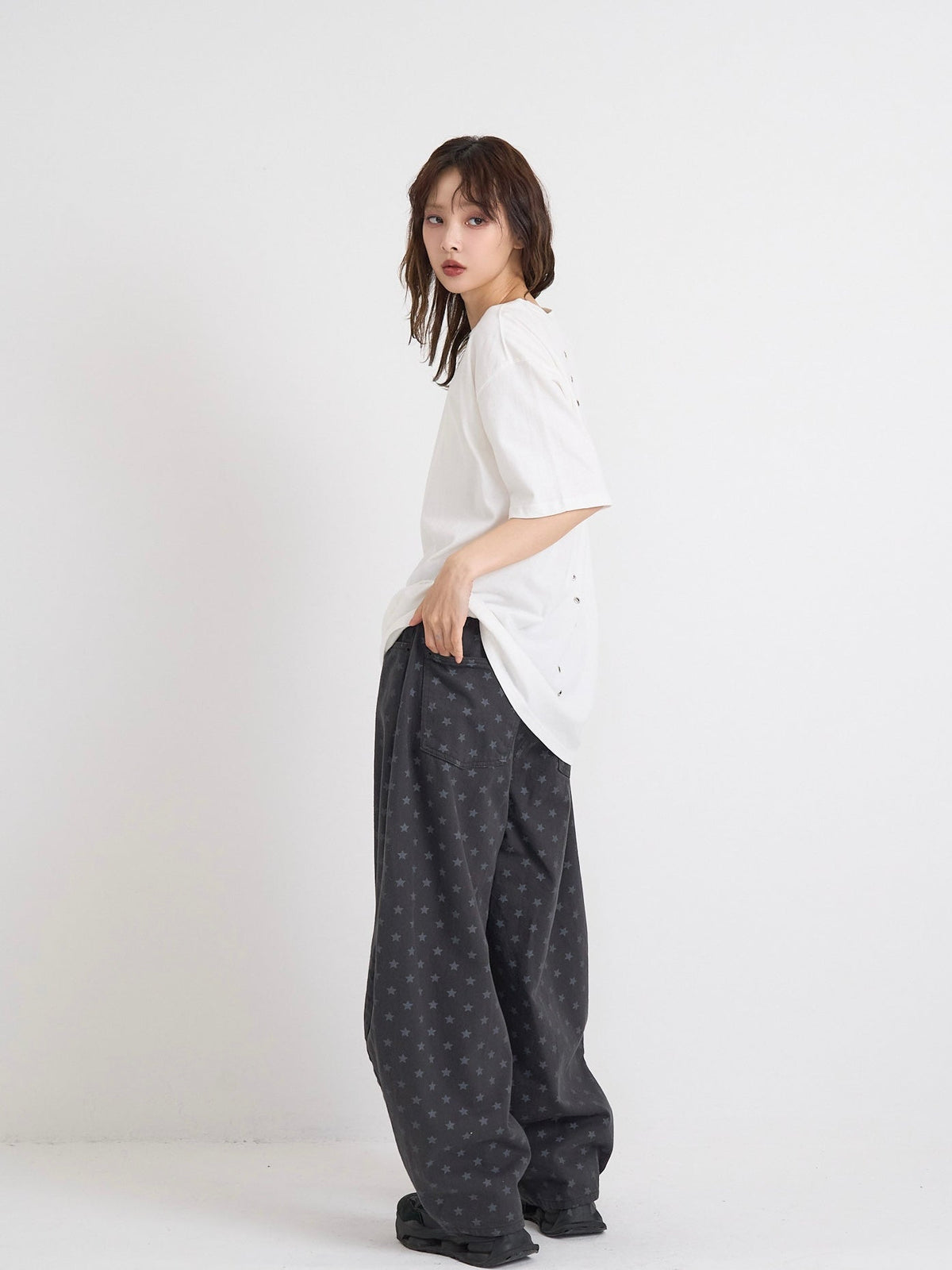 star dot balloon pants