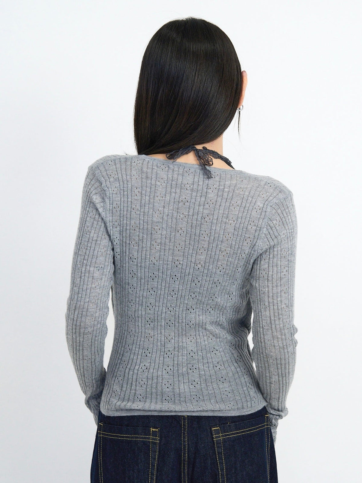 deep v neck cardigan