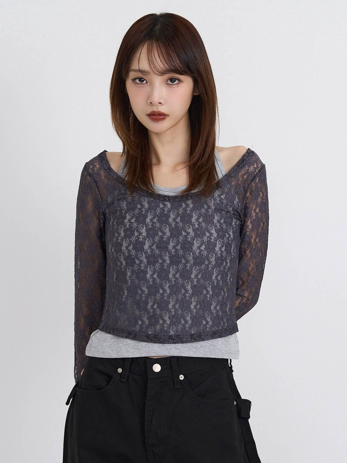 layered lace halter tops
