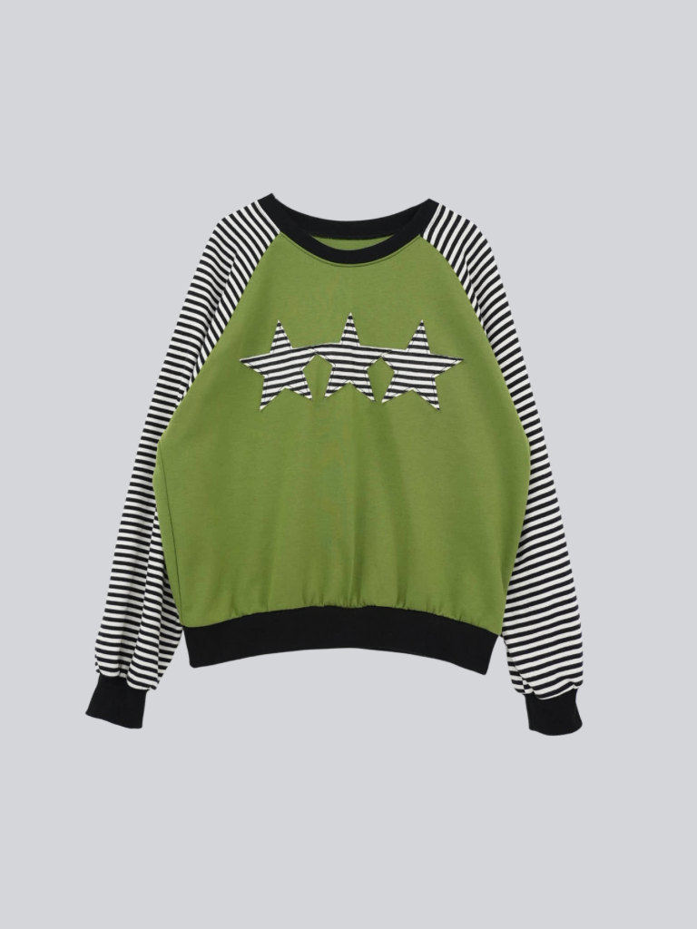 star patch border long tee