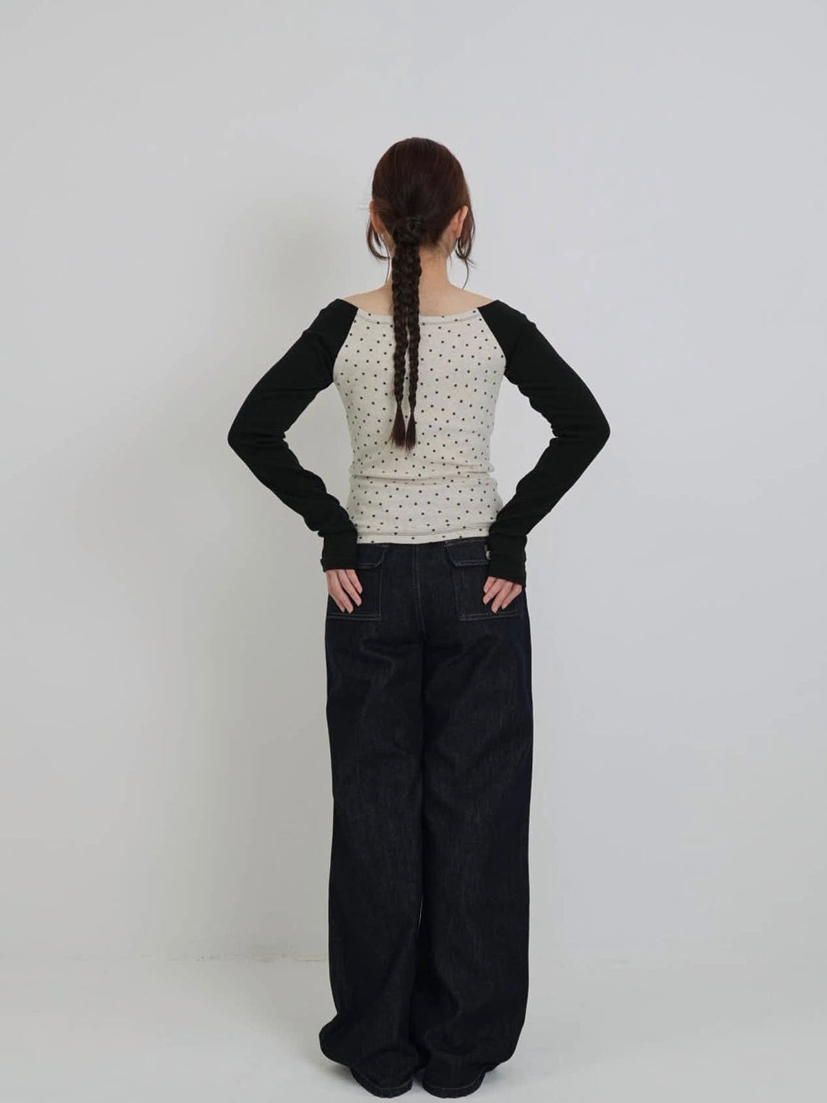 star dot raglan tops