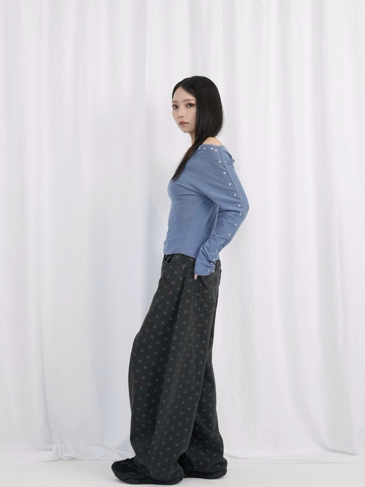 star dot balloon pants