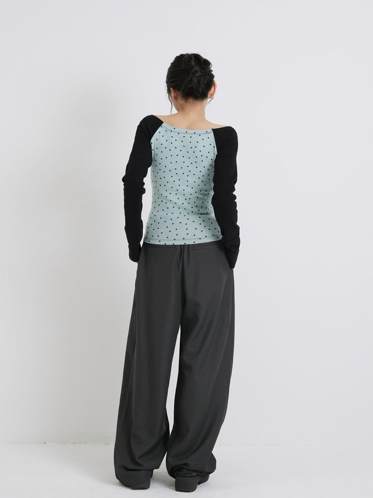 star dot raglan tops