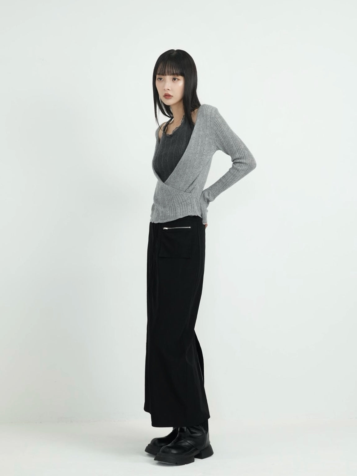 deep v neck cardigan
