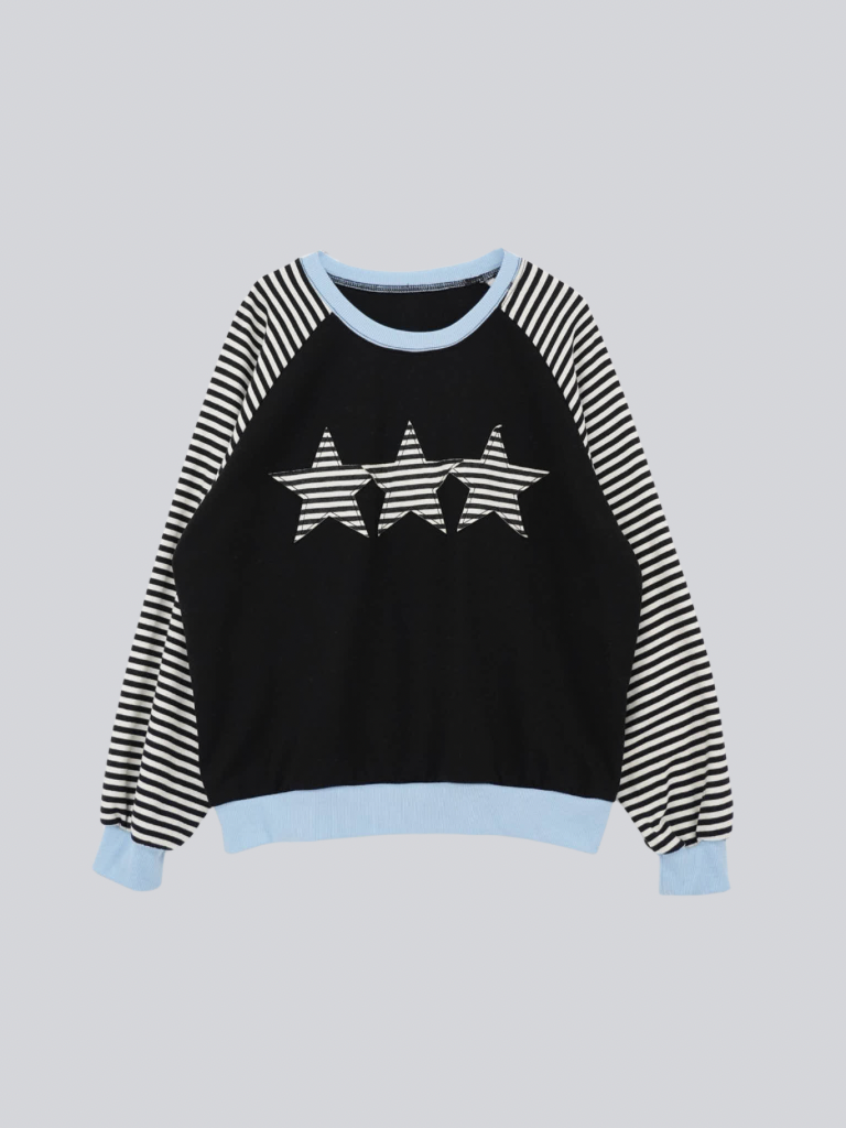 star patch border long tee