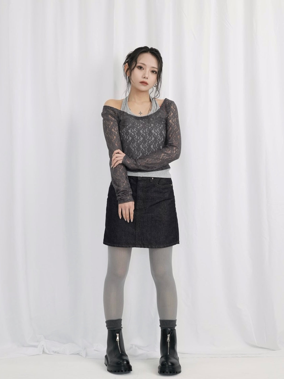 layered lace halter tops