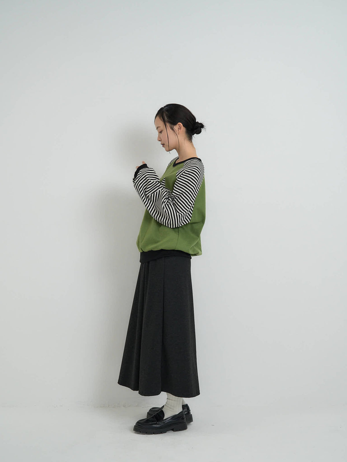 star patch border long tee