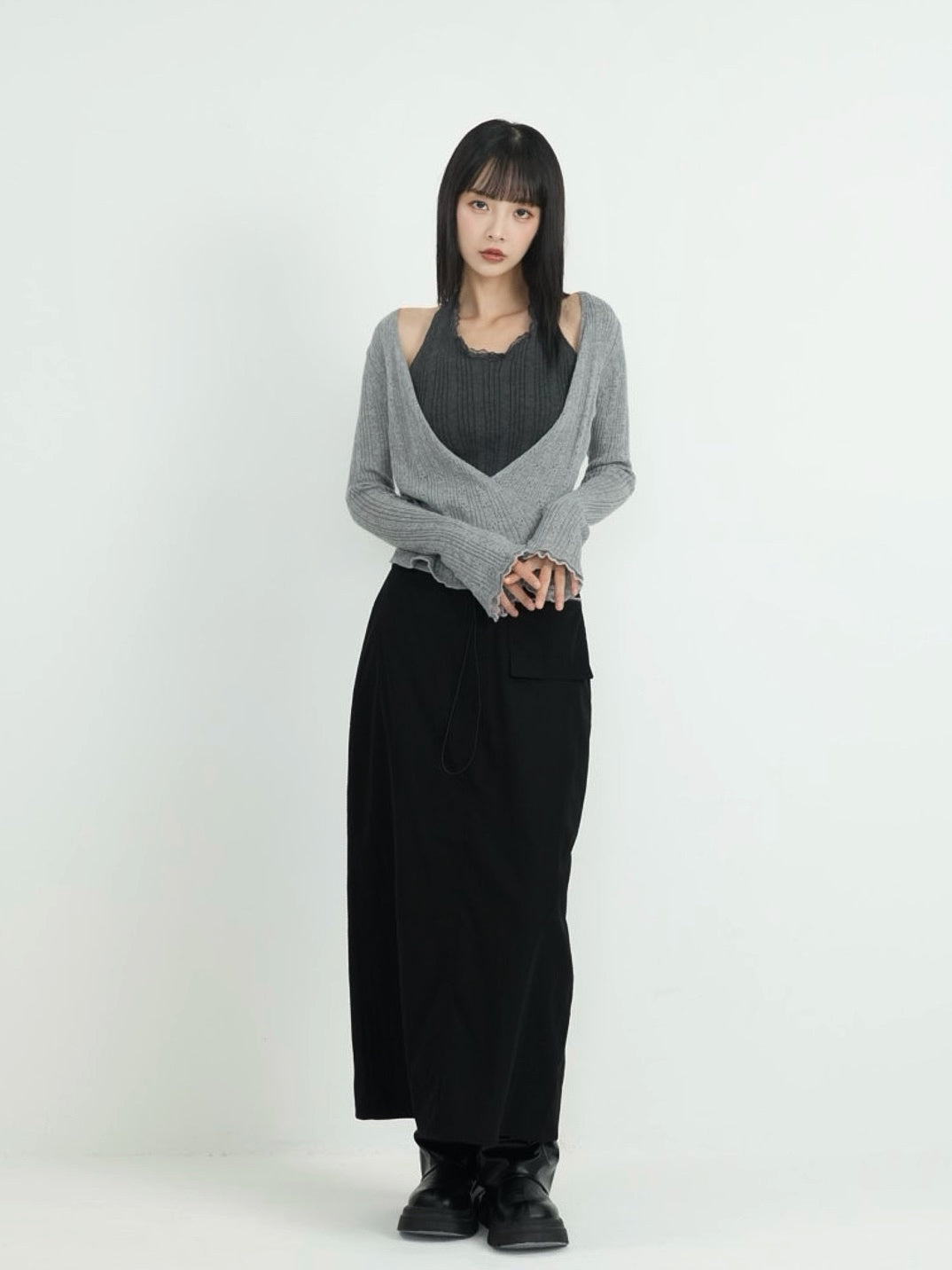 deep v neck cardigan