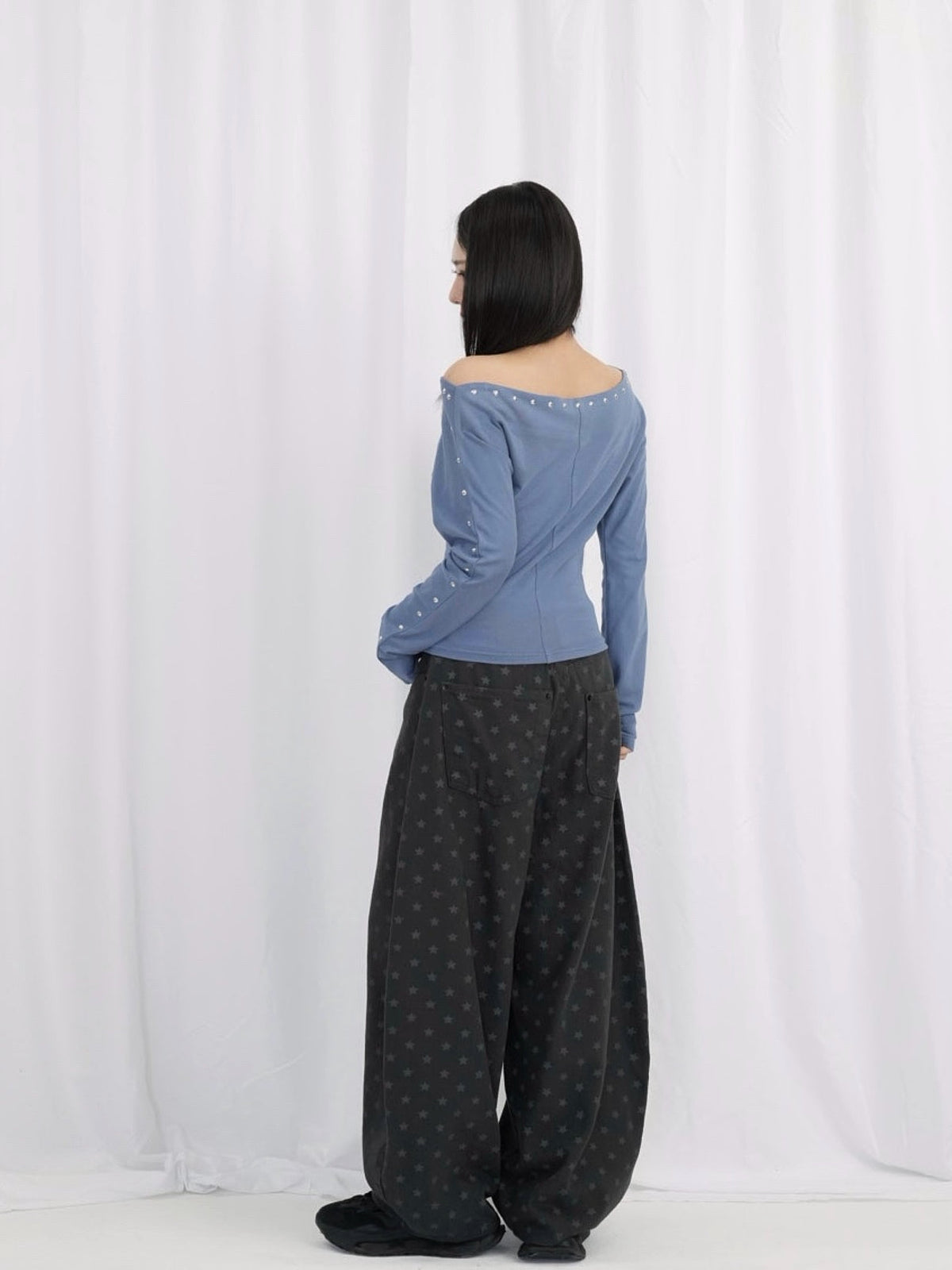 star dot balloon pants