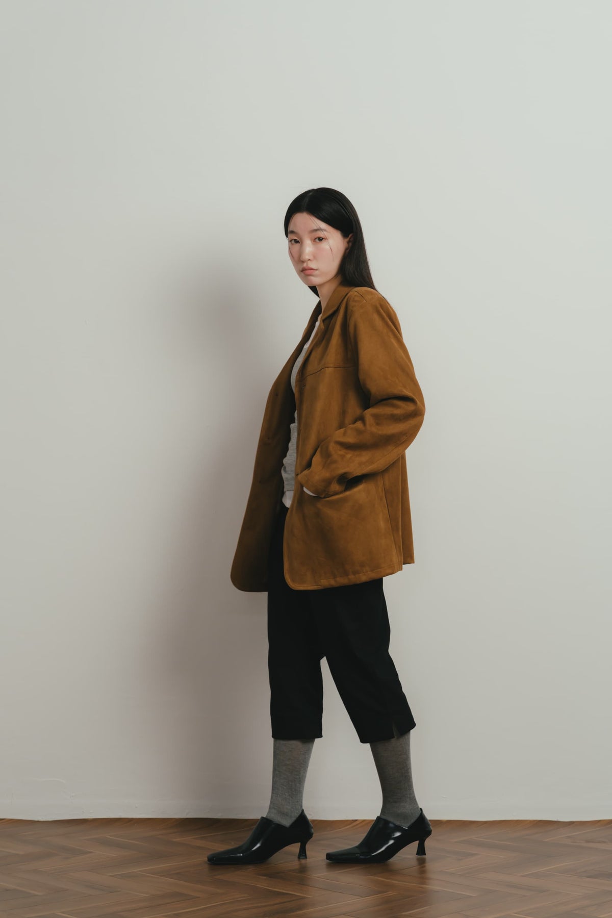 loose suede jacket