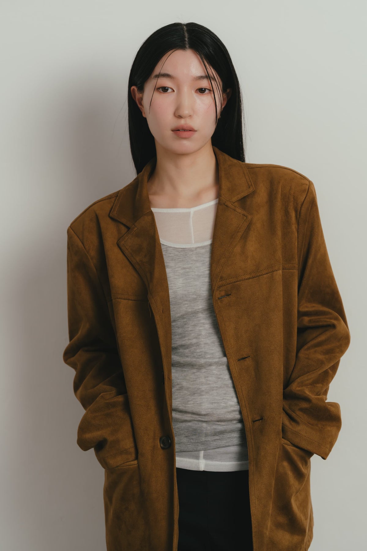 loose suede jacket