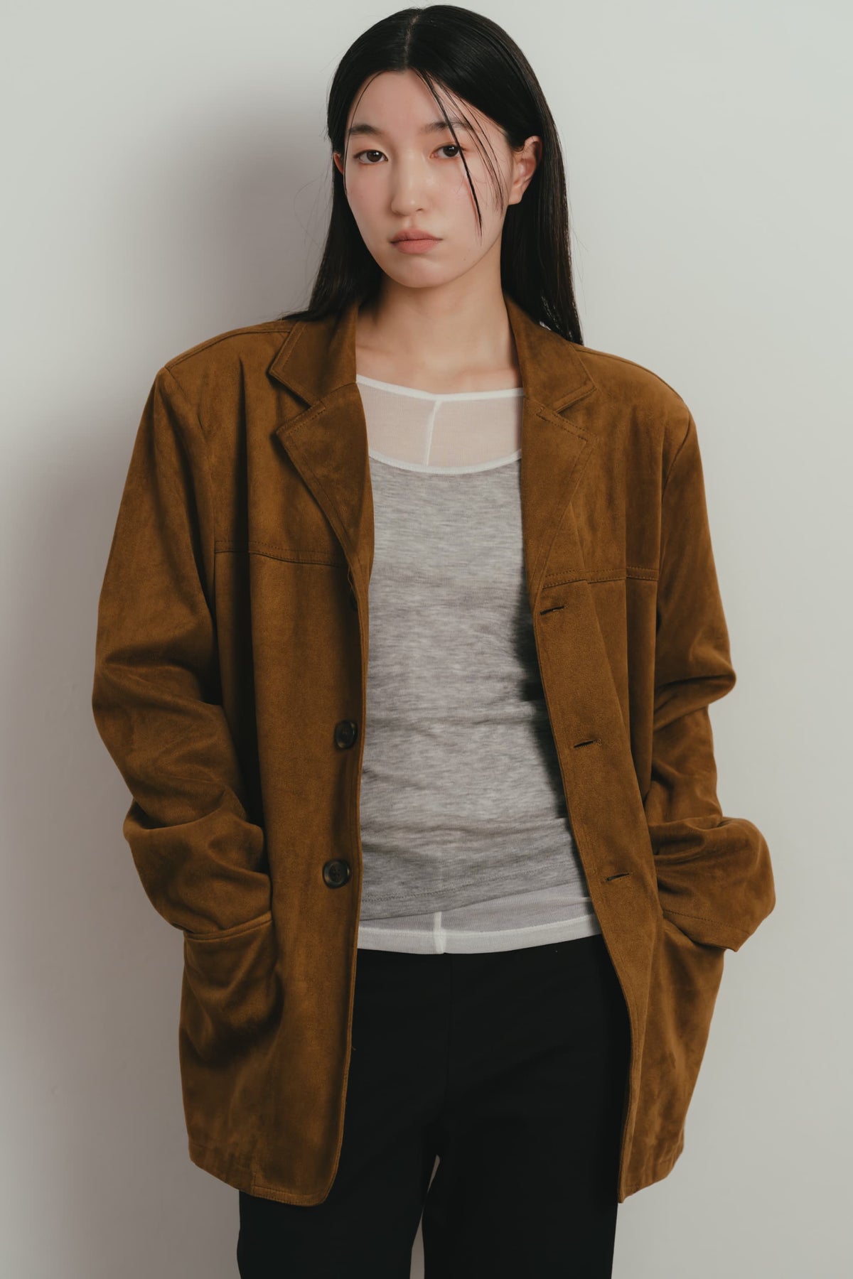 loose suede jacket
