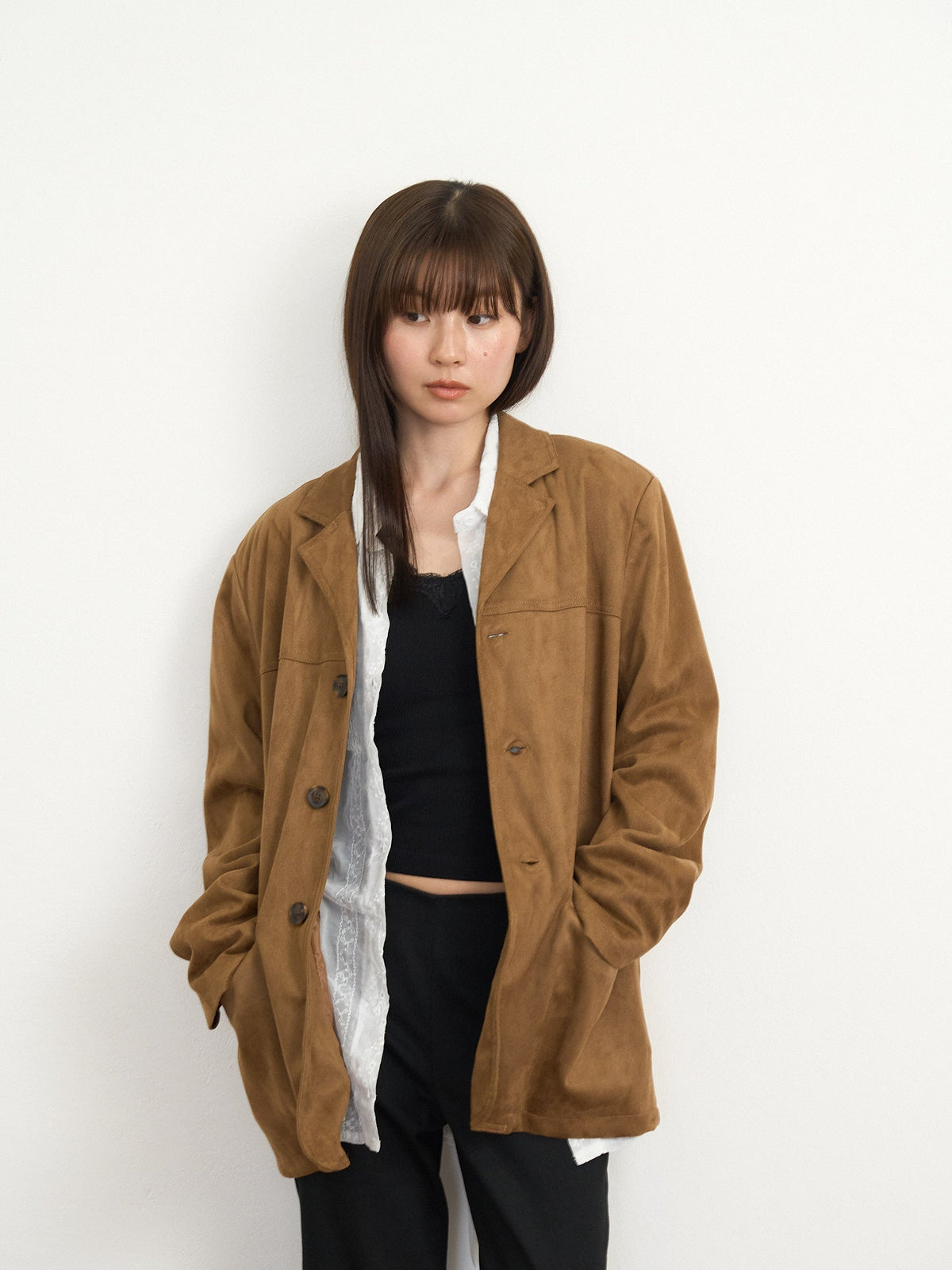 loose suede jacket
