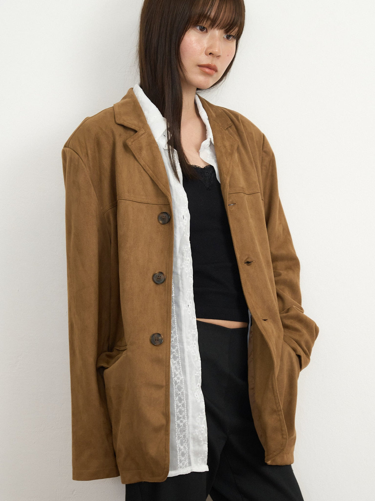 loose suede jacket