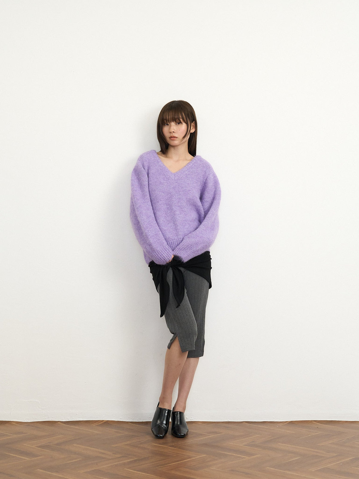 v neck soft knit
