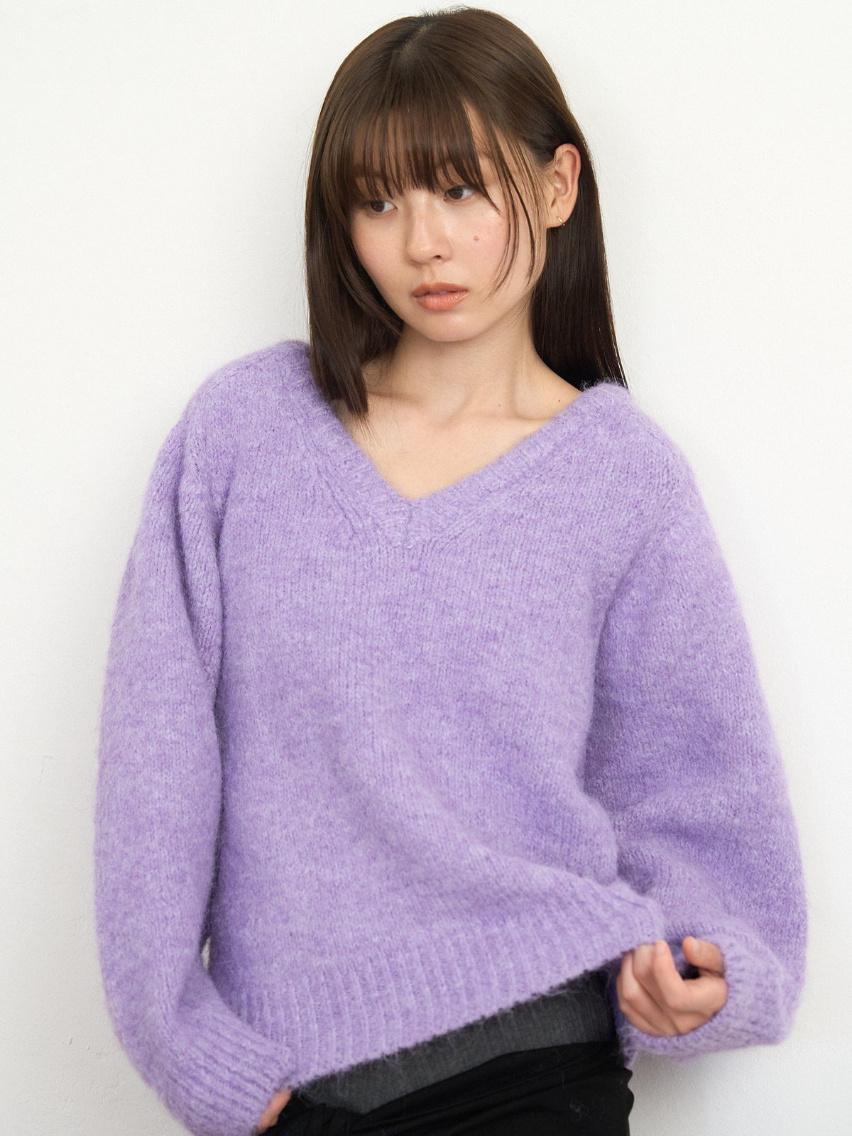 v neck soft knit