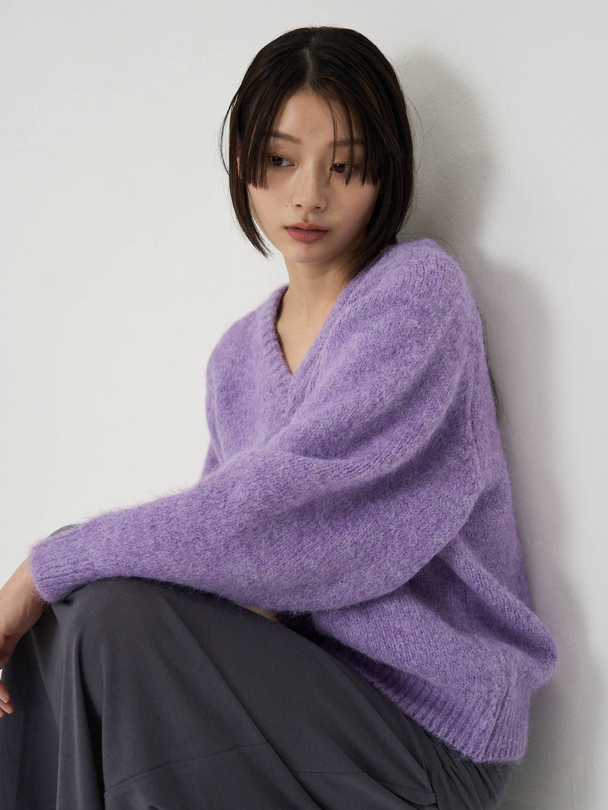 v neck soft knit