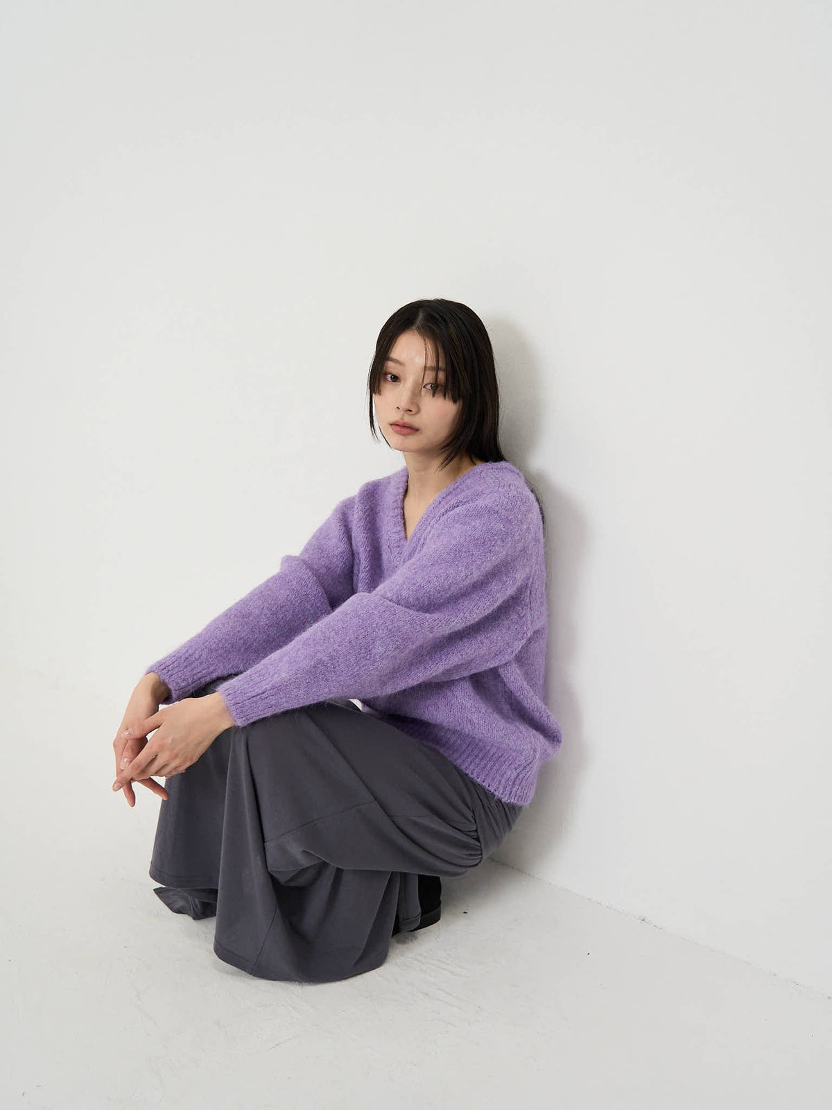 v neck soft knit