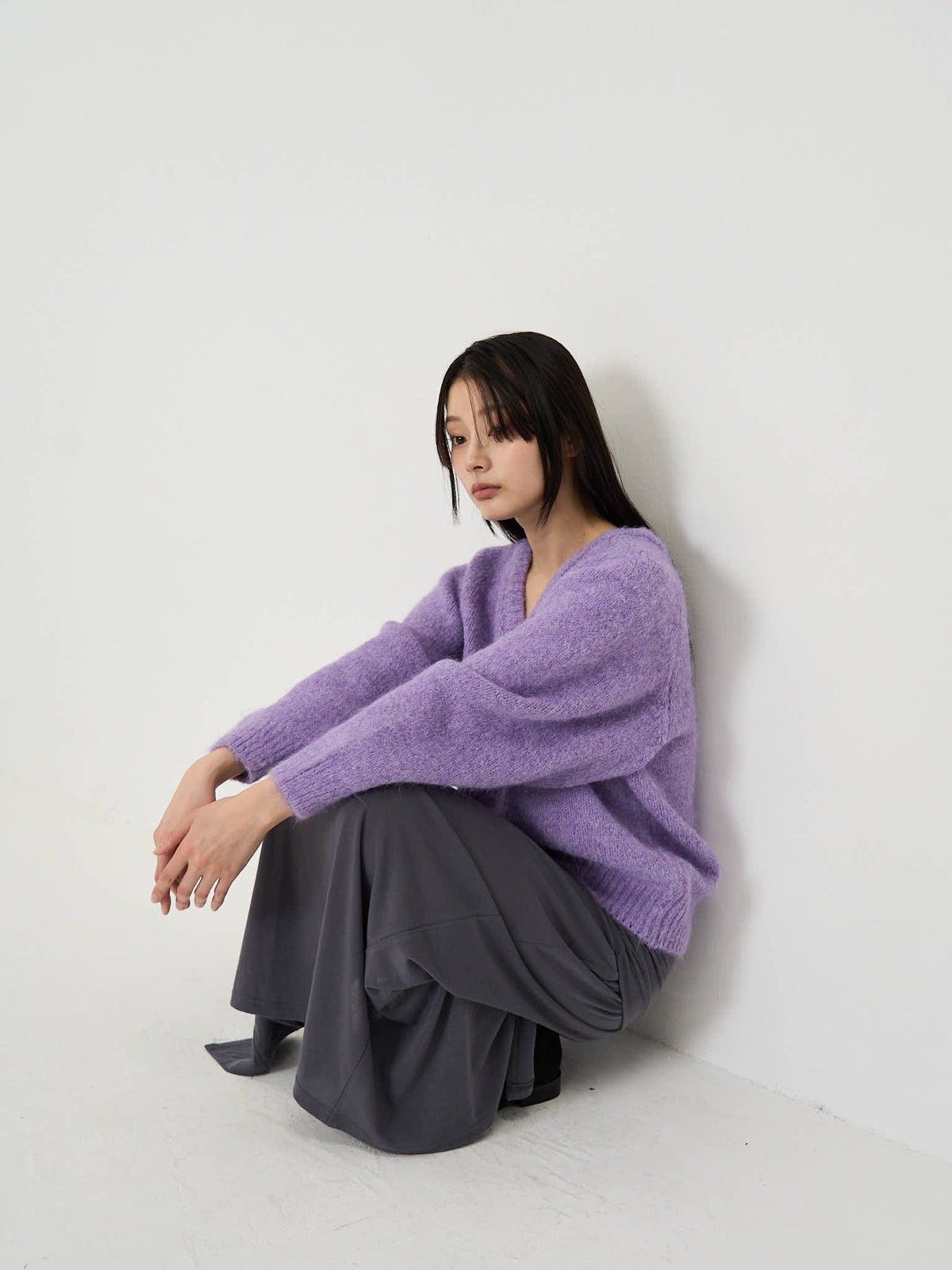 v neck soft knit