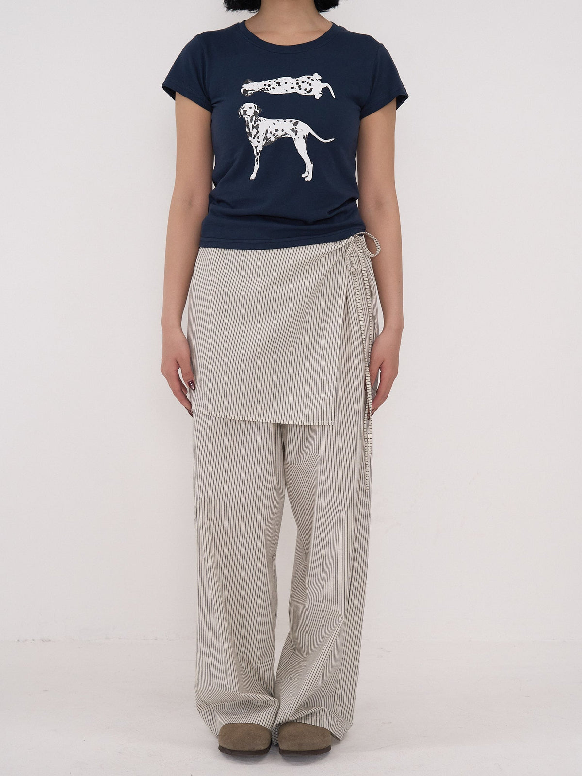 STRIPE WRAP PANTS
