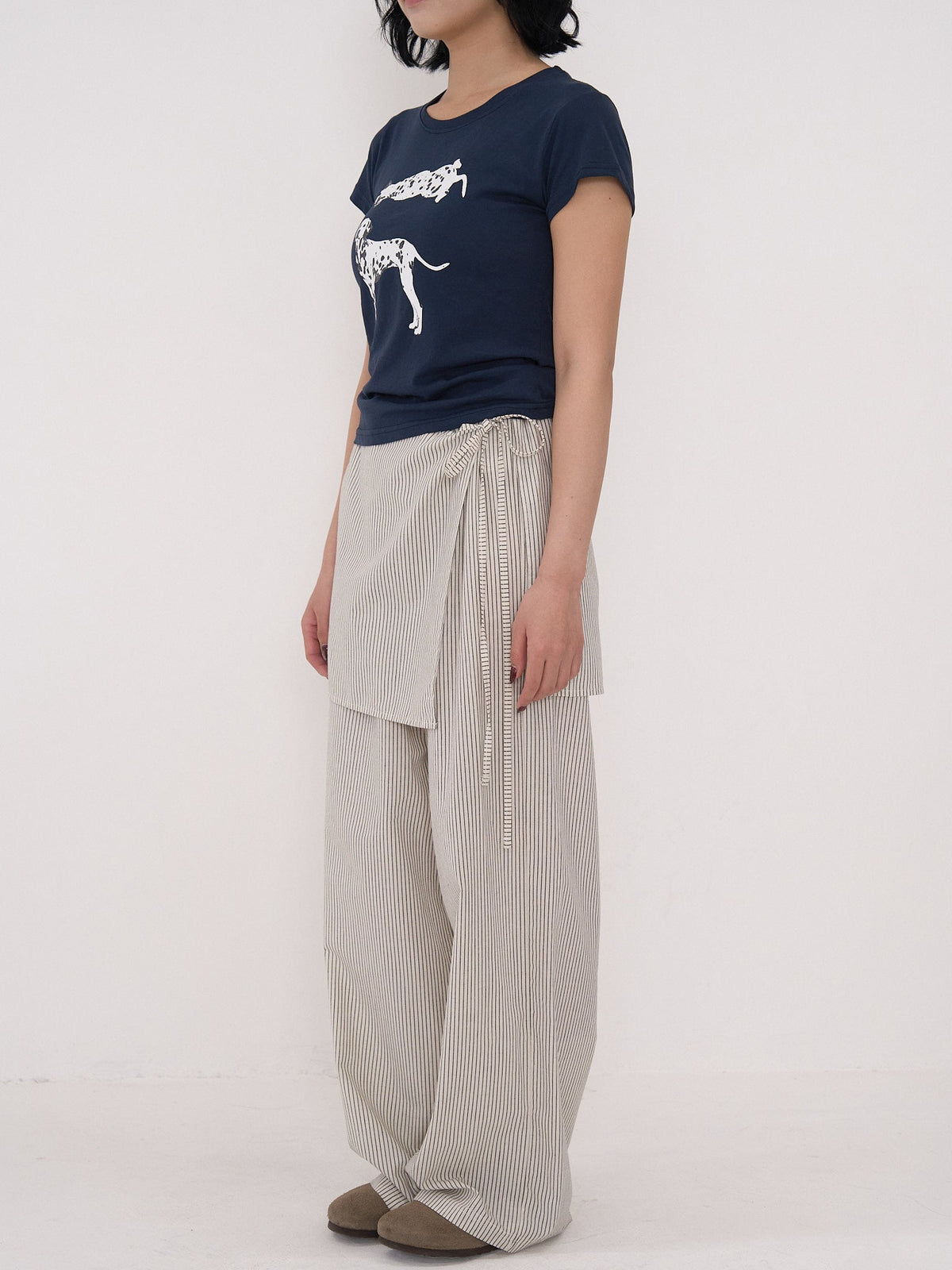 STRIPE WRAP PANTS