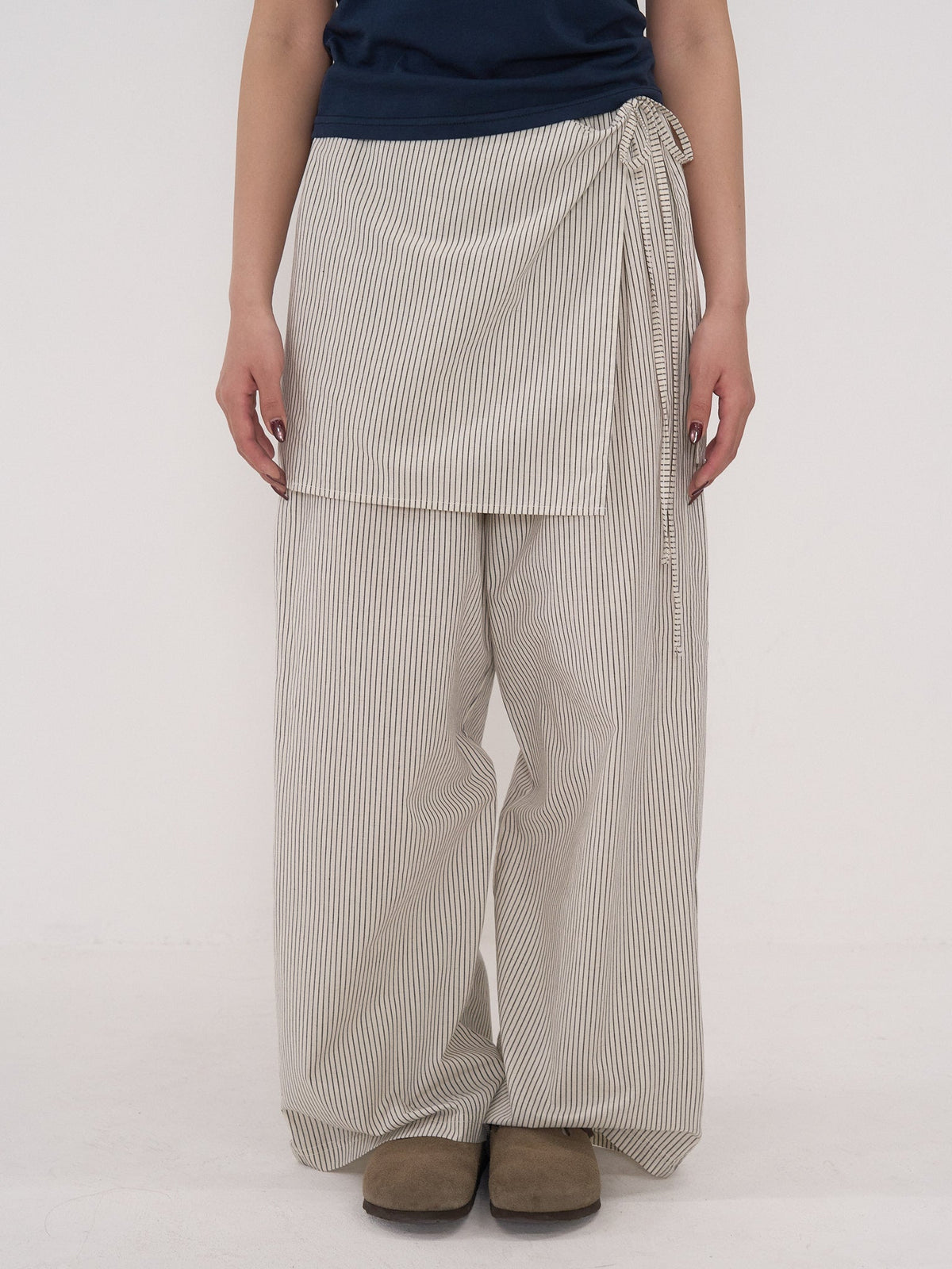 STRIPE WRAP PANTS