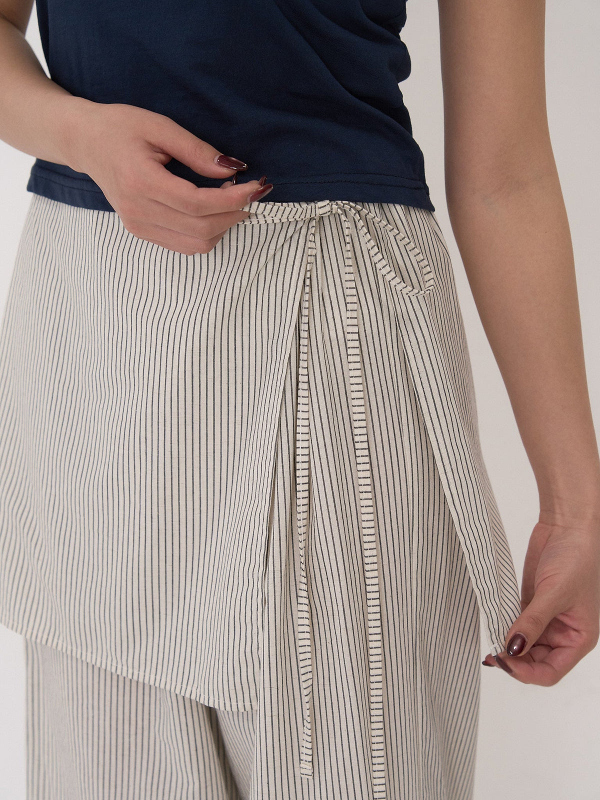 STRIPE WRAP PANTS
