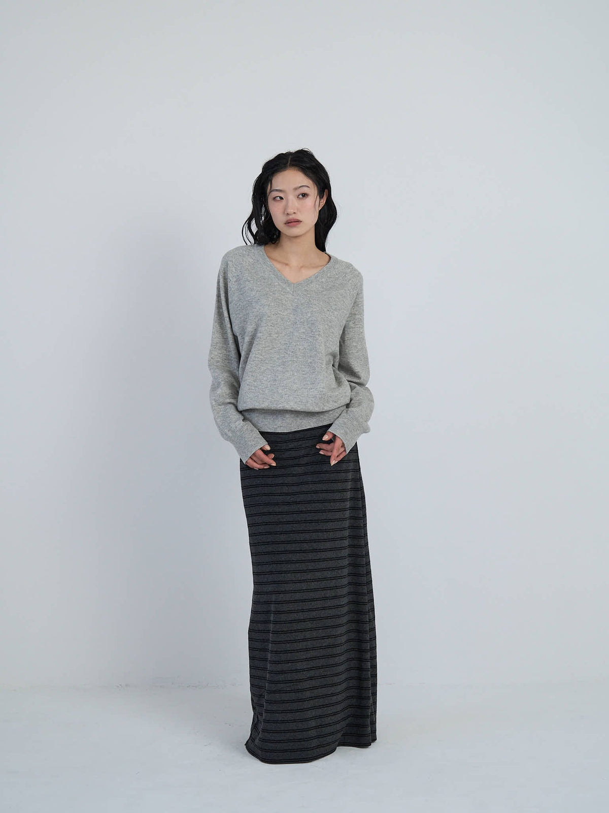 striped knit skirt