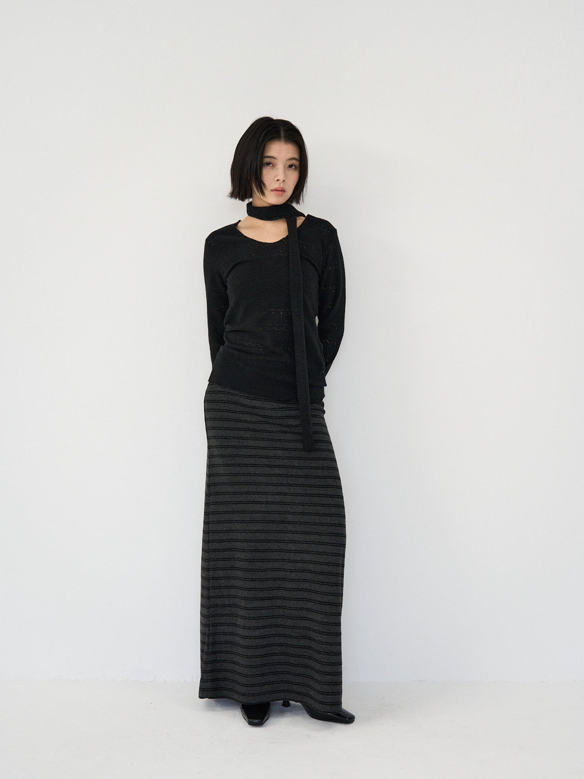 striped knit skirt