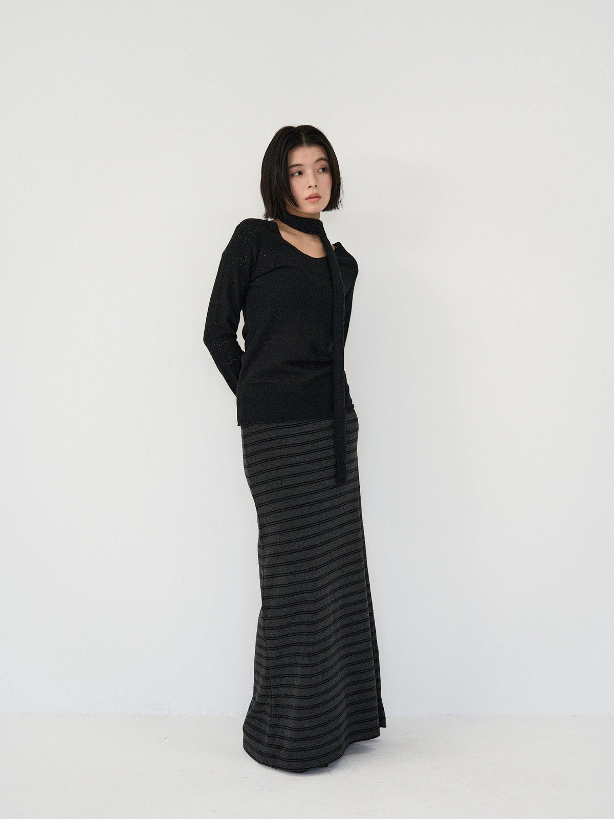 striped knit skirt