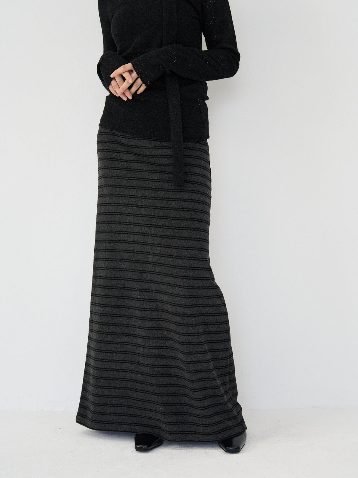 striped knit skirt