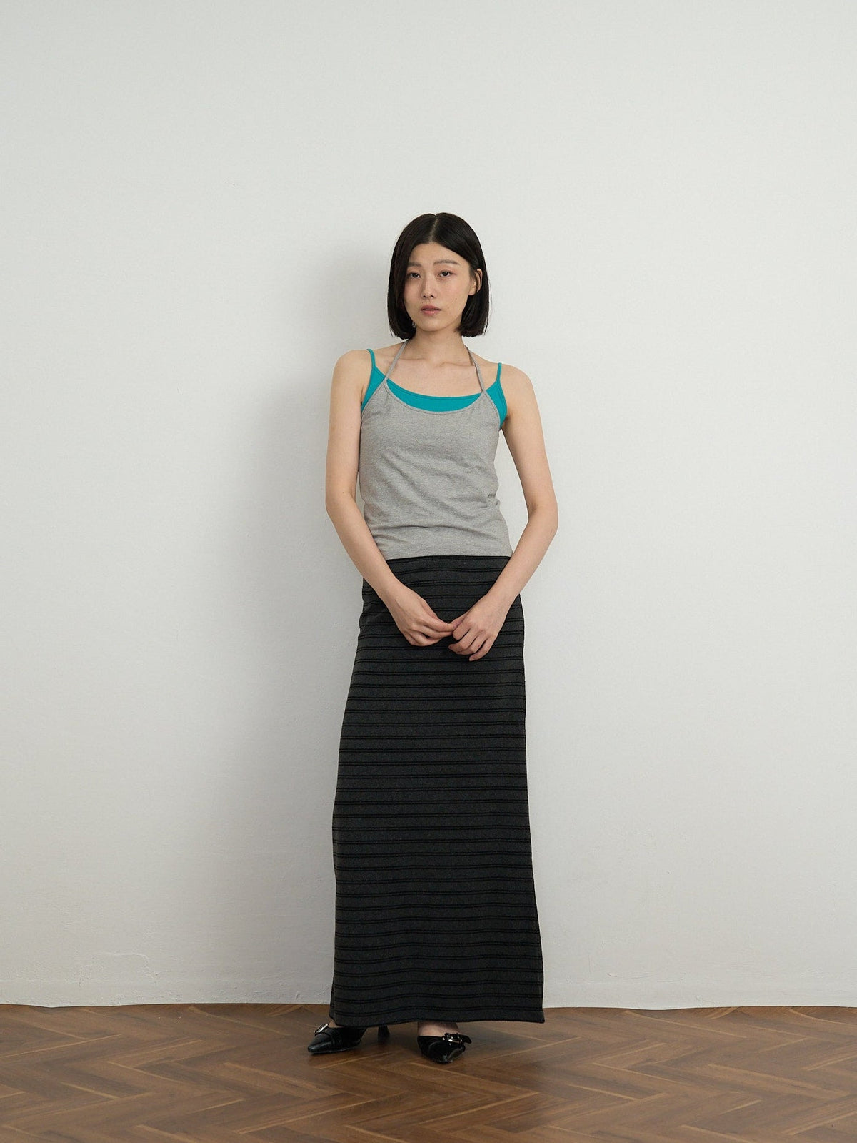 striped knit skirt