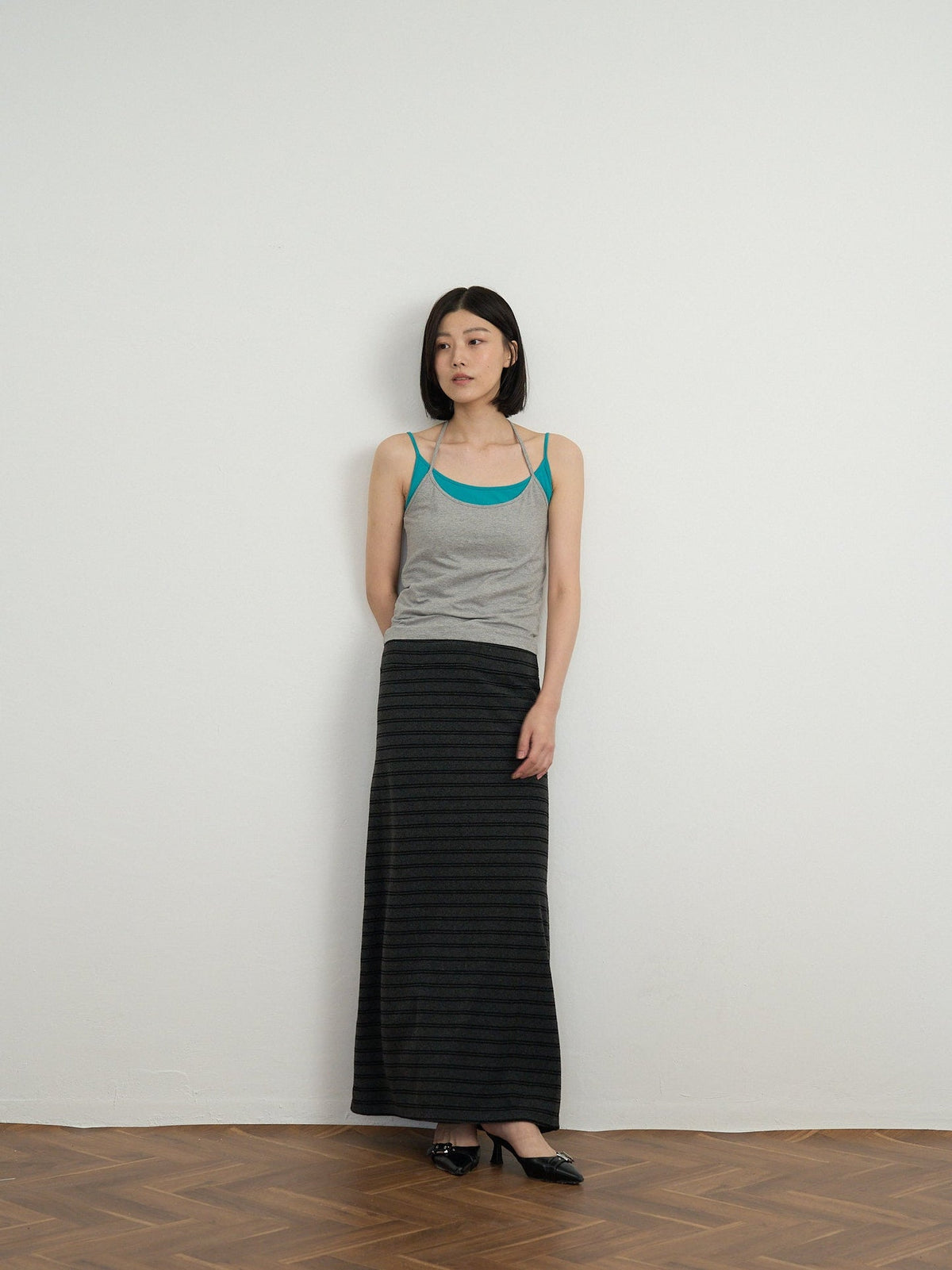 striped knit skirt