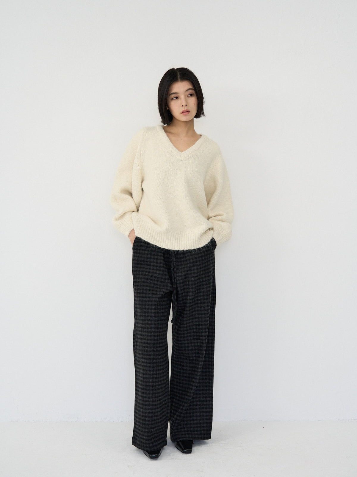 v neck soft knit