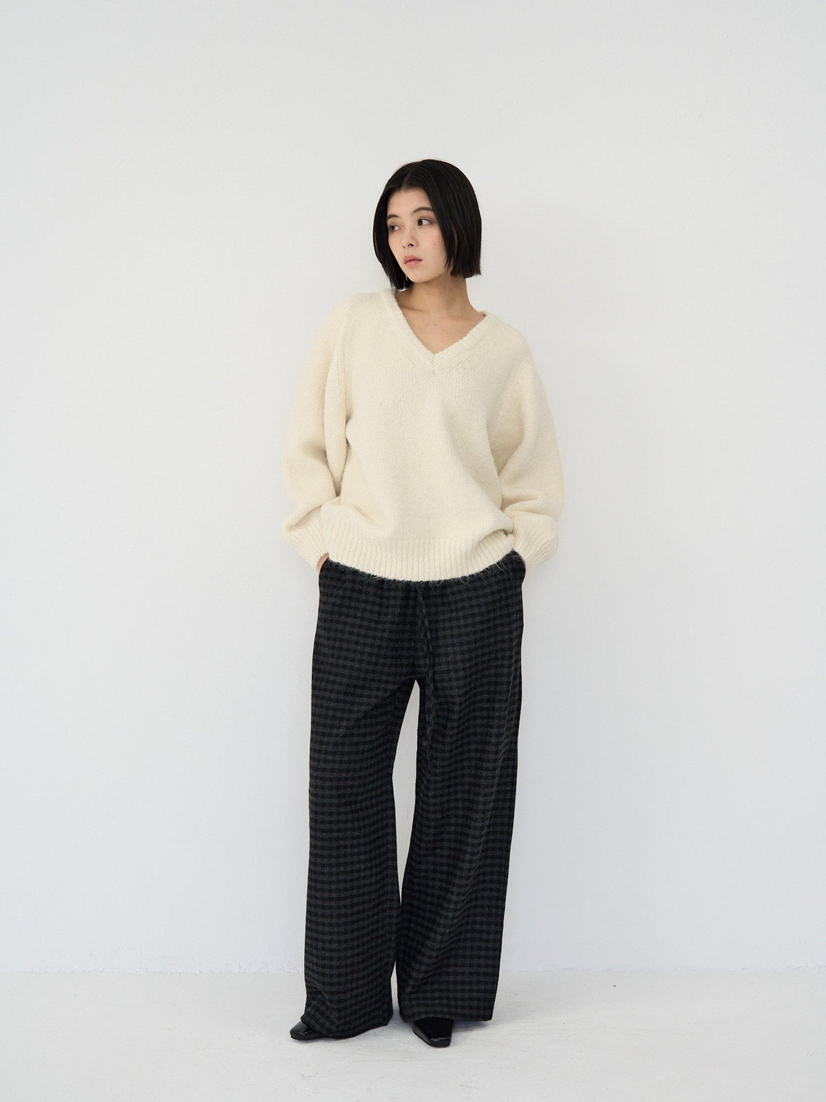 v neck soft knit