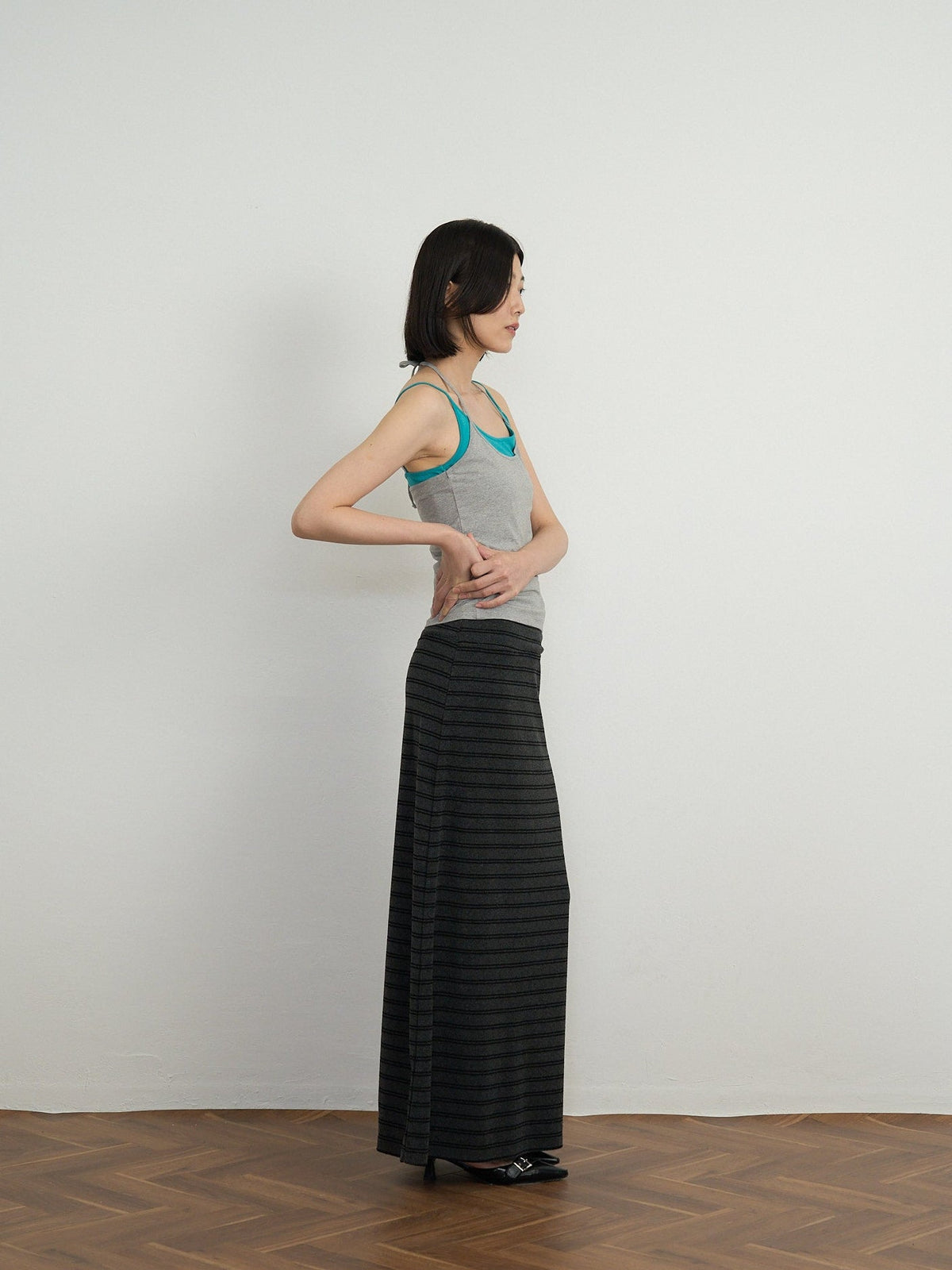 striped knit skirt