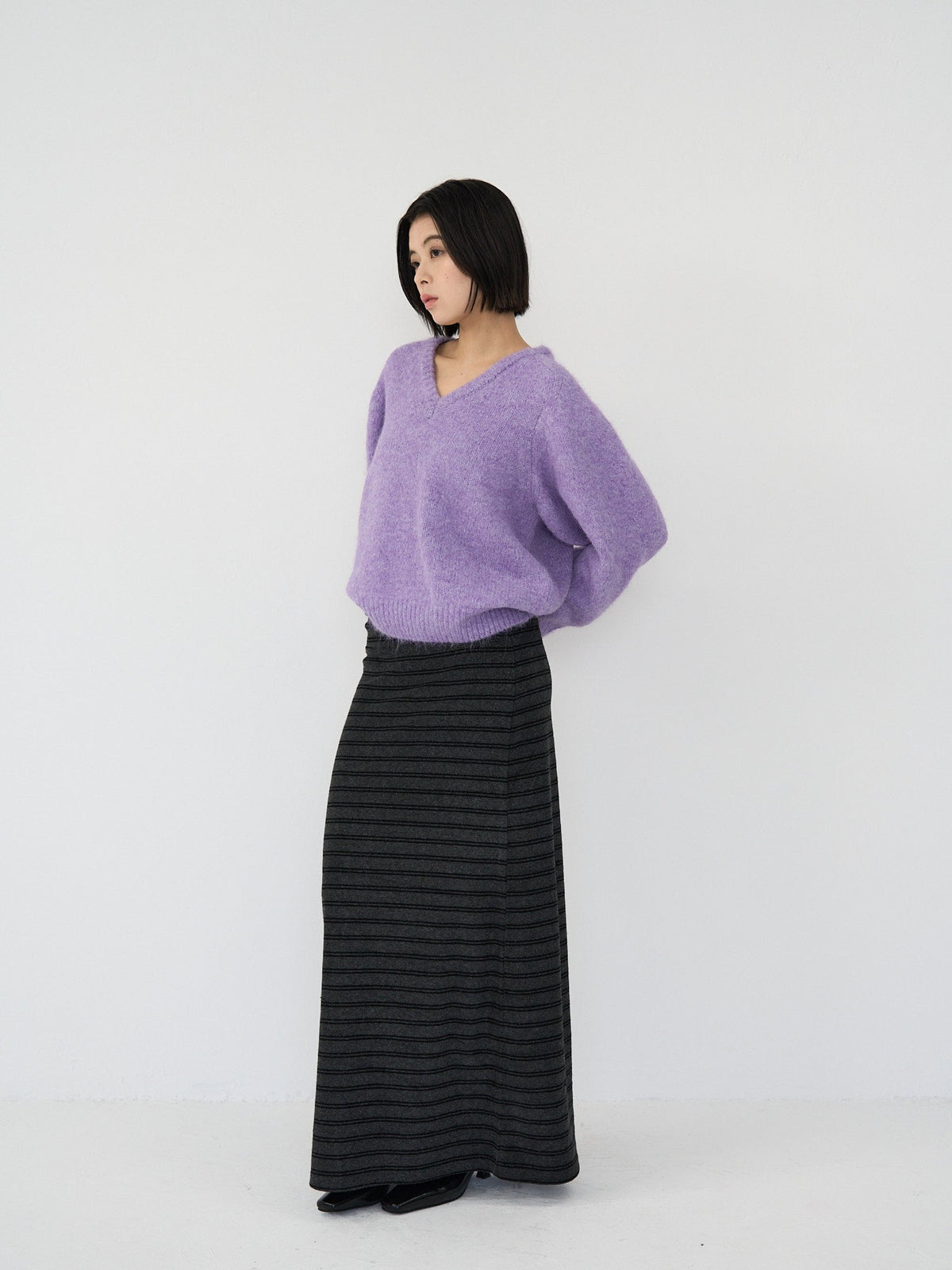 striped knit skirt
