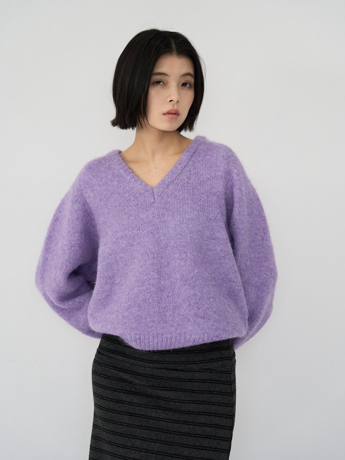 v neck soft knit