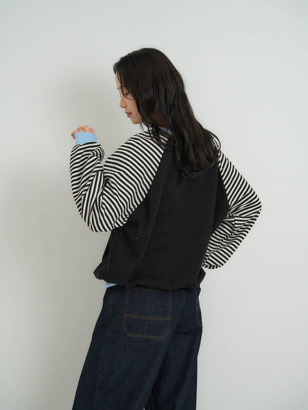 star patch border long tee