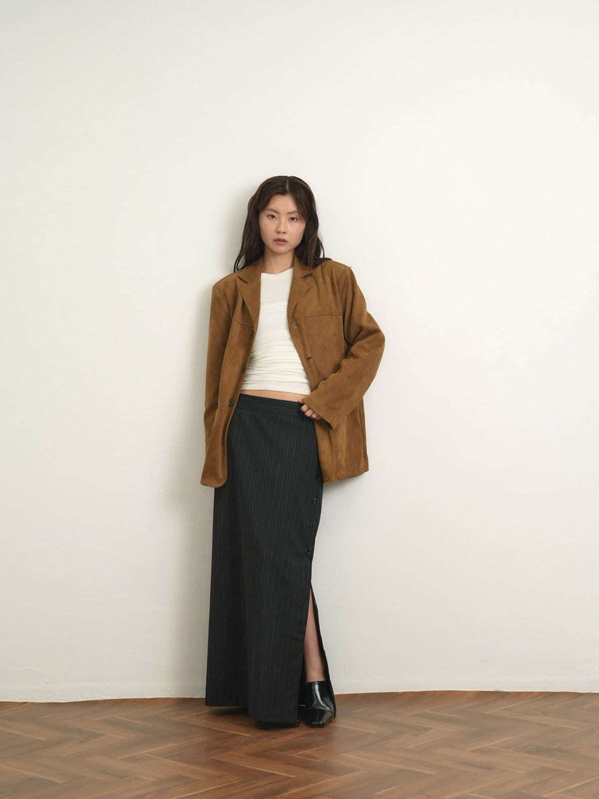 loose suede jacket